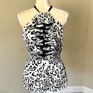 Bebe silk top animal print, sz S